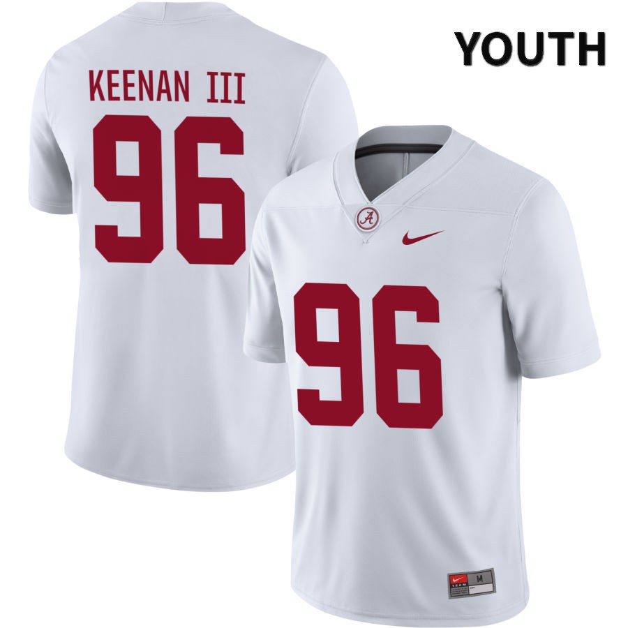 Alabama Crimson Tide Youth Tim Keenan III #96 NIL White 2022 NCAA Authentic Stitched College Football Jersey VJ16E11HJ